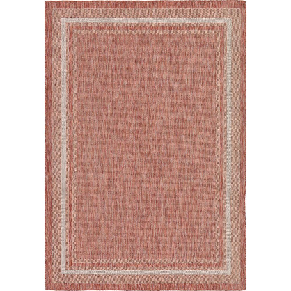 Outdoor Soft Border Rug, Rust Red (8' 0 x 11' 4). The main picture.
