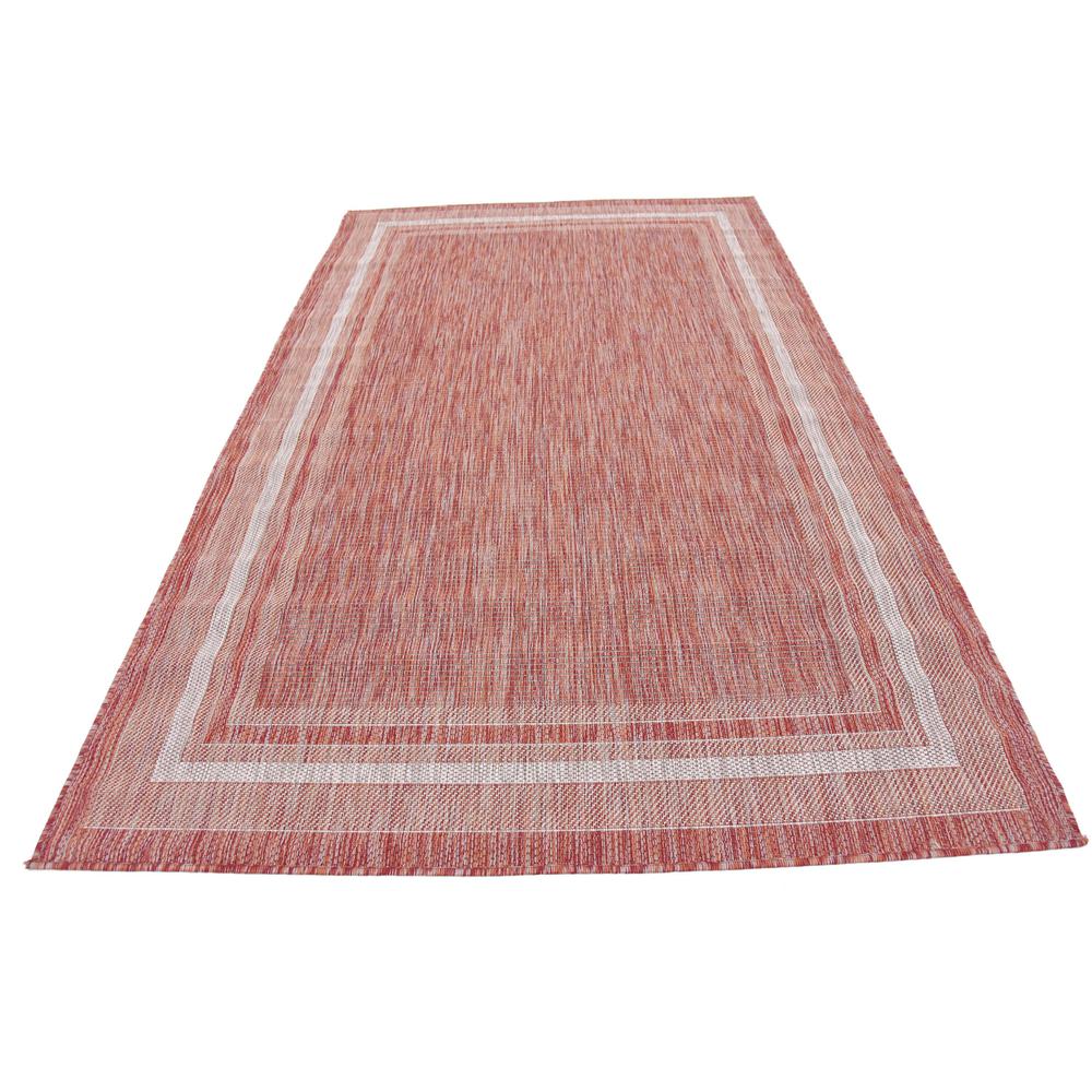 Outdoor Soft Border Rug, Rust Red (5' 0 x 8' 0). Picture 4