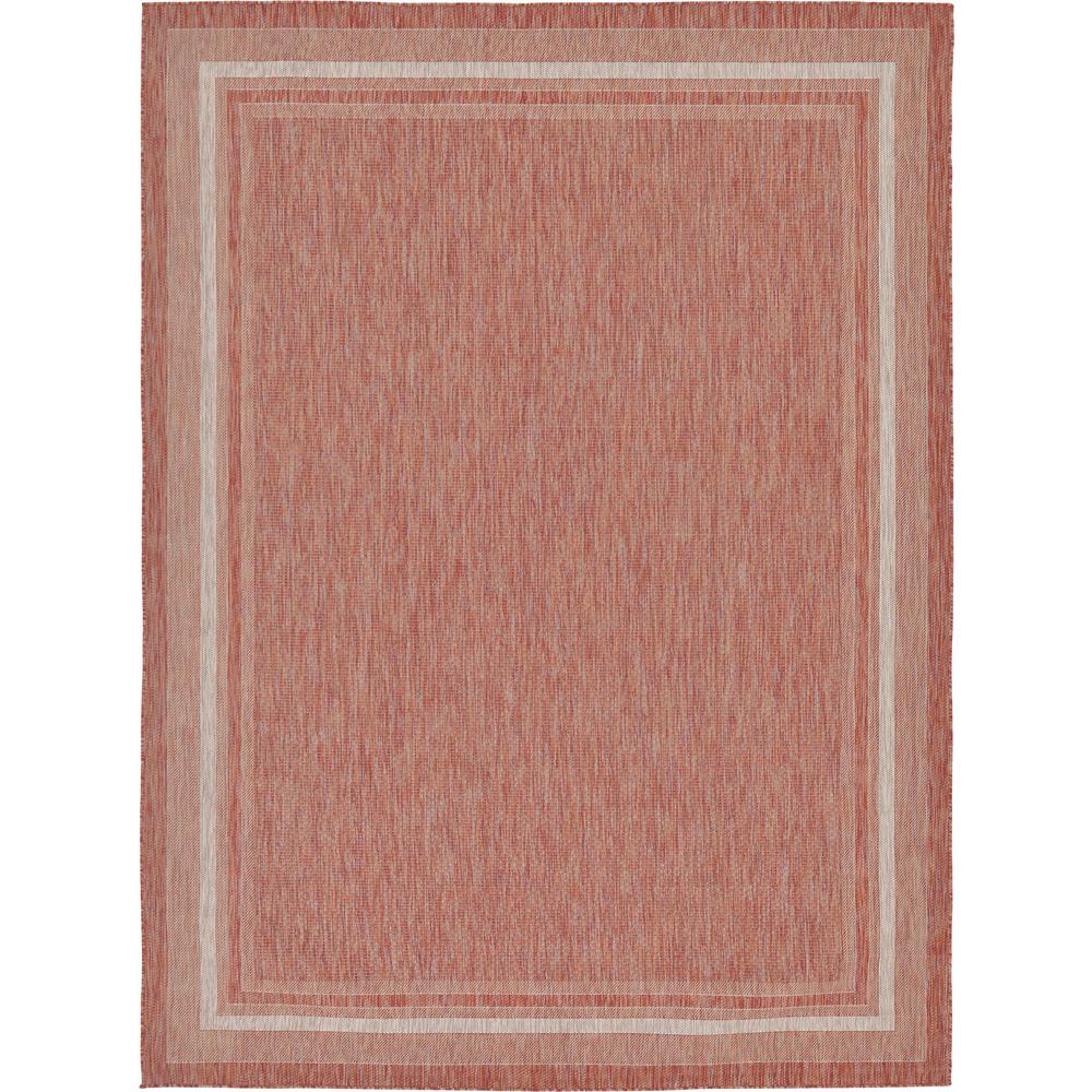 Outdoor Soft Border Rug, Rust Red (9' 0 x 12' 0). Picture 1