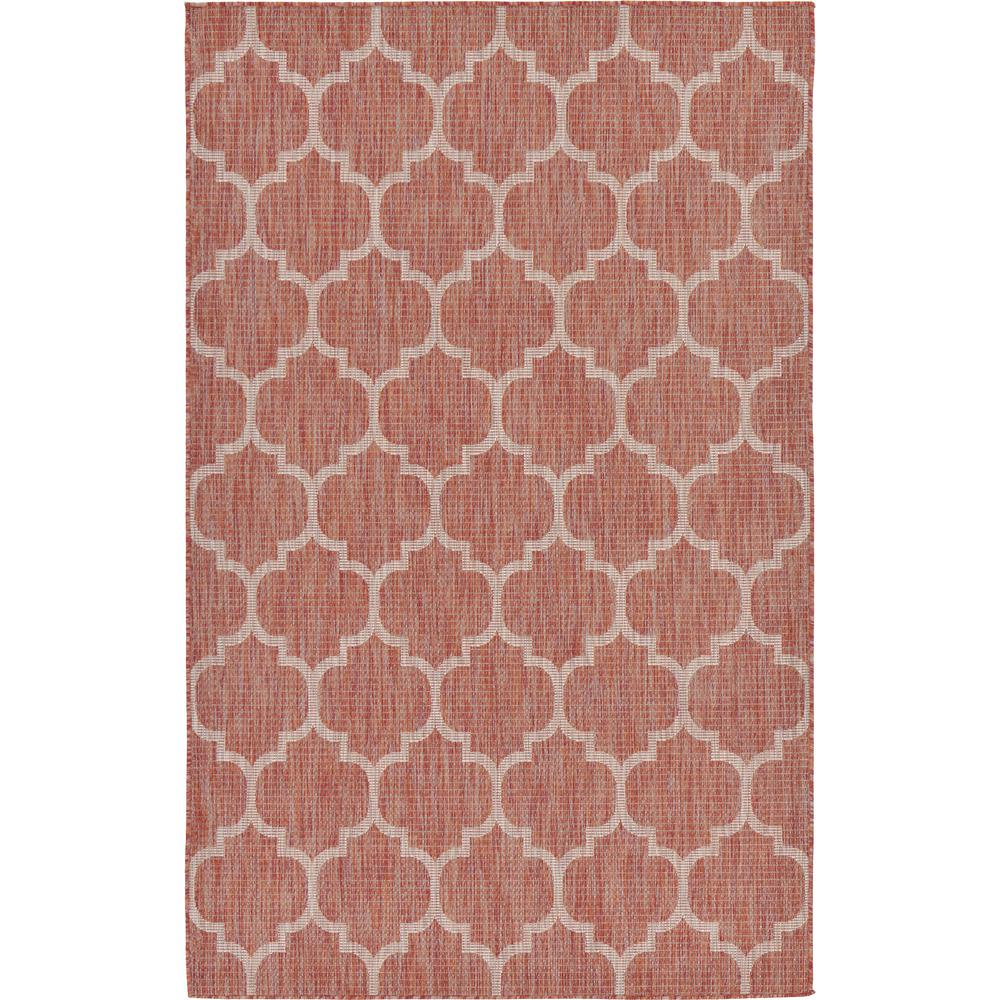 Outdoor Trellis Rug, Rust Red (5' 0 x 8' 0). The main picture.