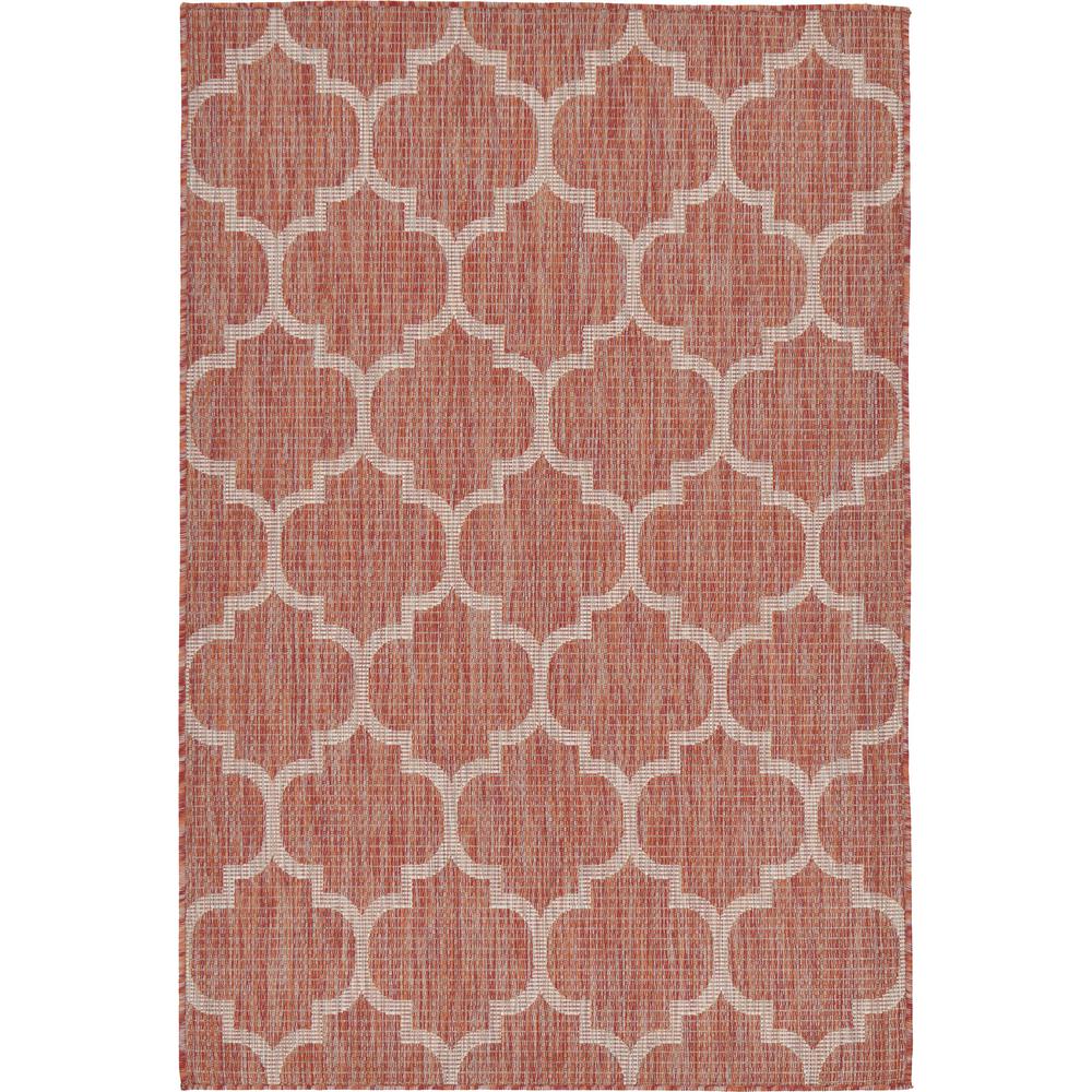 Outdoor Trellis Rug, Rust Red (4' 0 x 6' 0). The main picture.