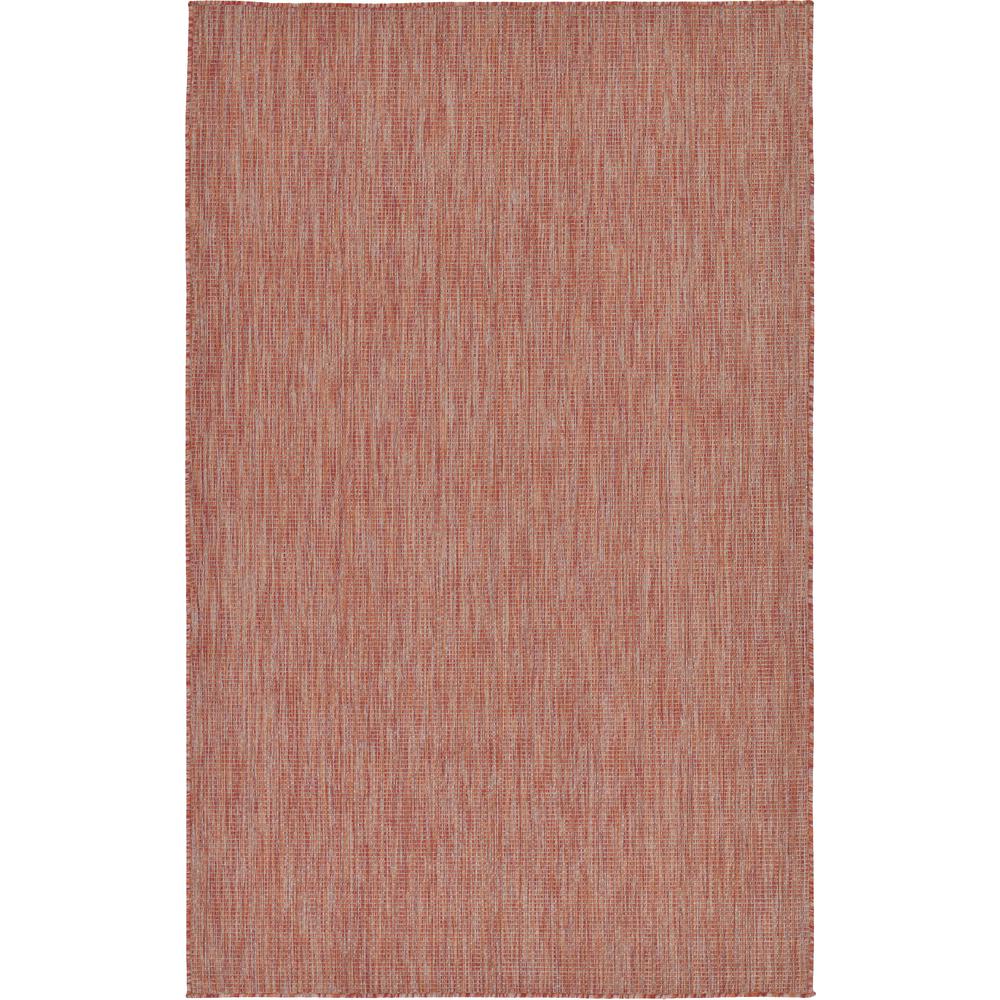 Outdoor Solid Rug, Rust Red (5' 0 x 8' 0). The main picture.