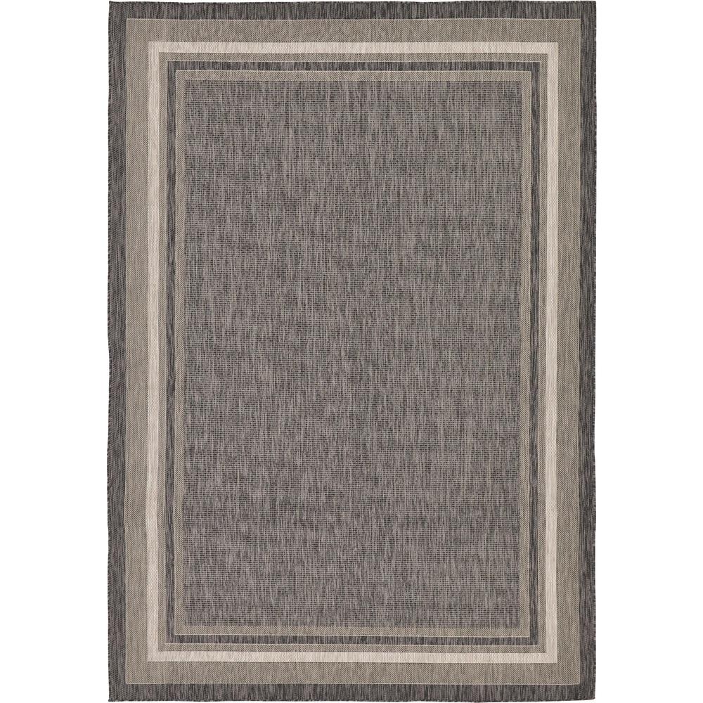 Outdoor Soft Border Rug, Black (8' 0 x 11' 4). Picture 1