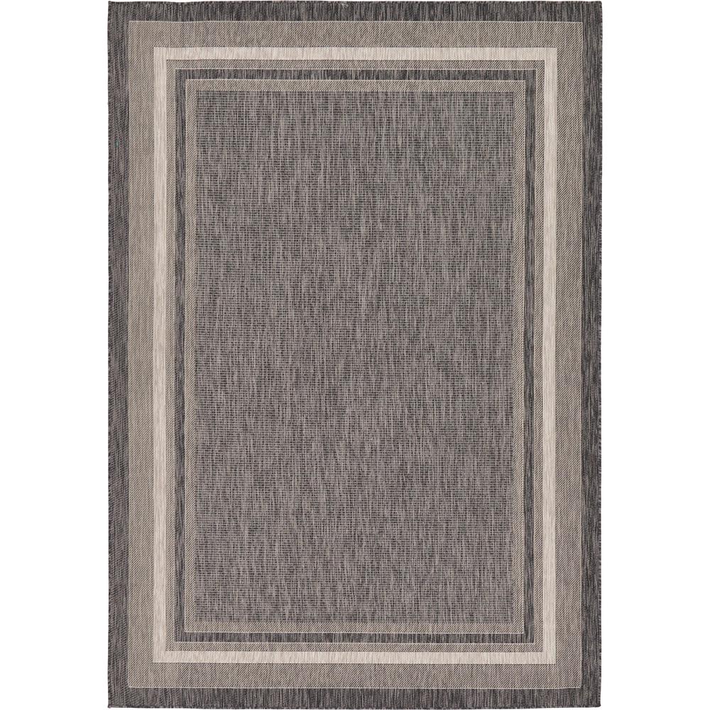 Outdoor Soft Border Rug, Black (7' 0 x 10' 0). Picture 1
