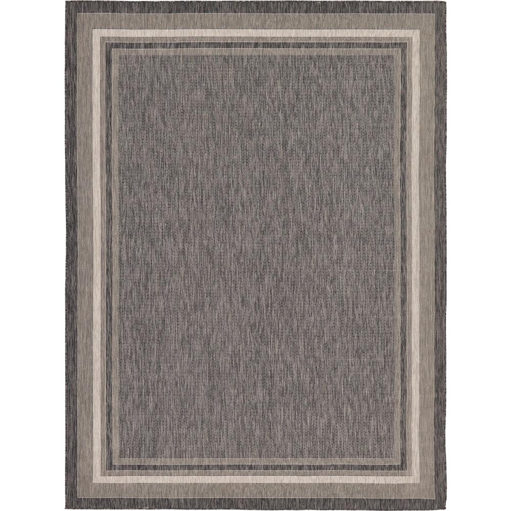 Outdoor Soft Border Rug, Black (9' 0 x 12' 0). Picture 1