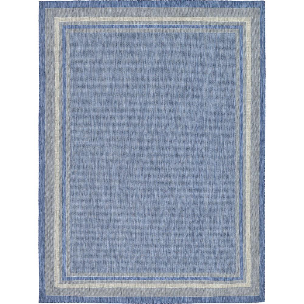 Outdoor Soft Border Rug, Blue (9' 0 x 12' 0). Picture 1