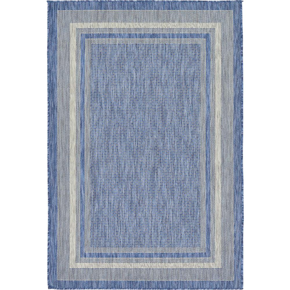 Outdoor Soft Border Rug, Blue (4' 0 x 6' 0). Picture 1