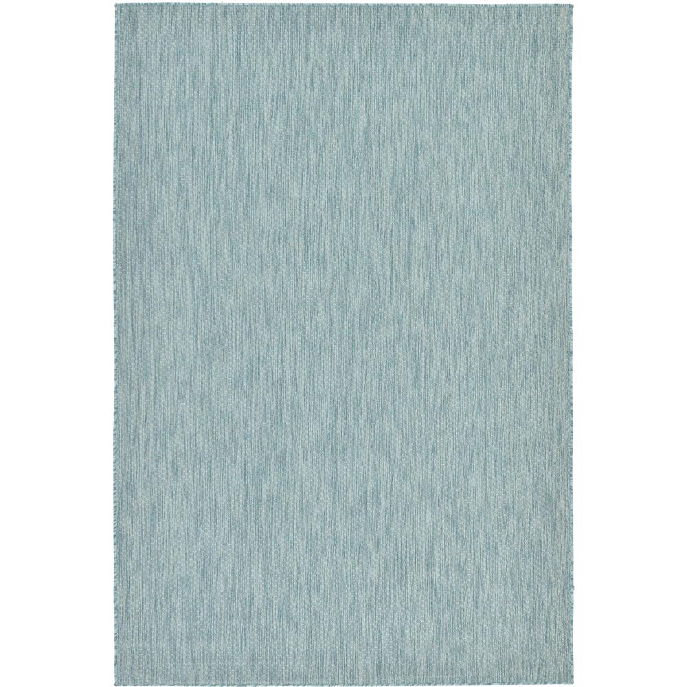 Outdoor Solid Rug, Aquamarine (6' 0 x 9' 0). The main picture.