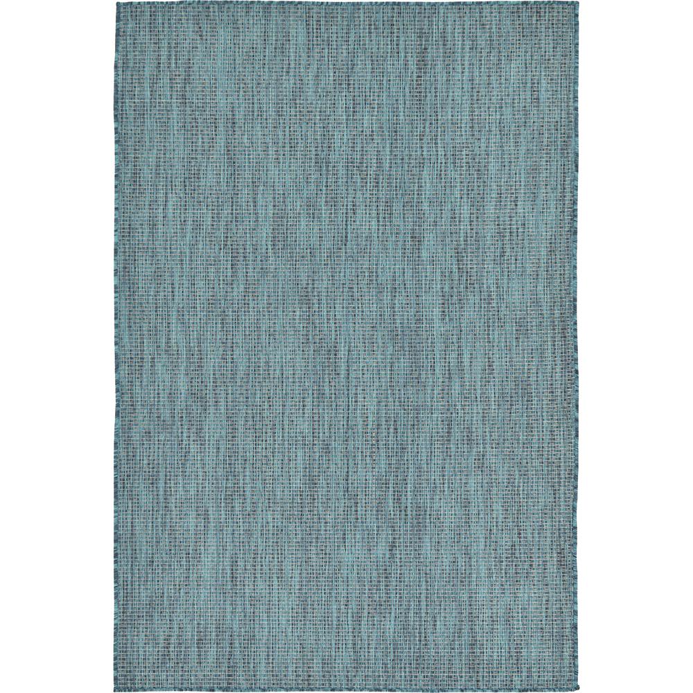 Outdoor Solid Rug, Teal (4' 0 x 6' 0). Picture 1