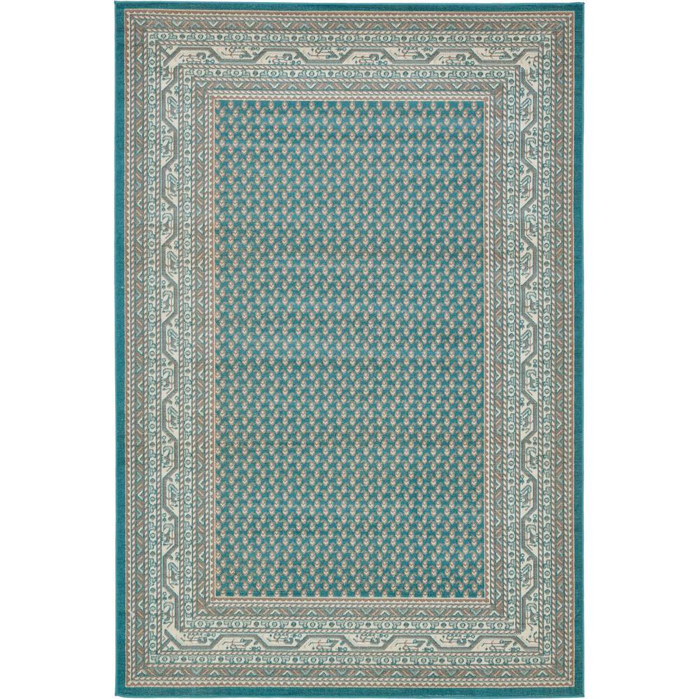 Allover Williamsburg Rug, Teal (6' 0 x 9' 0). Picture 1