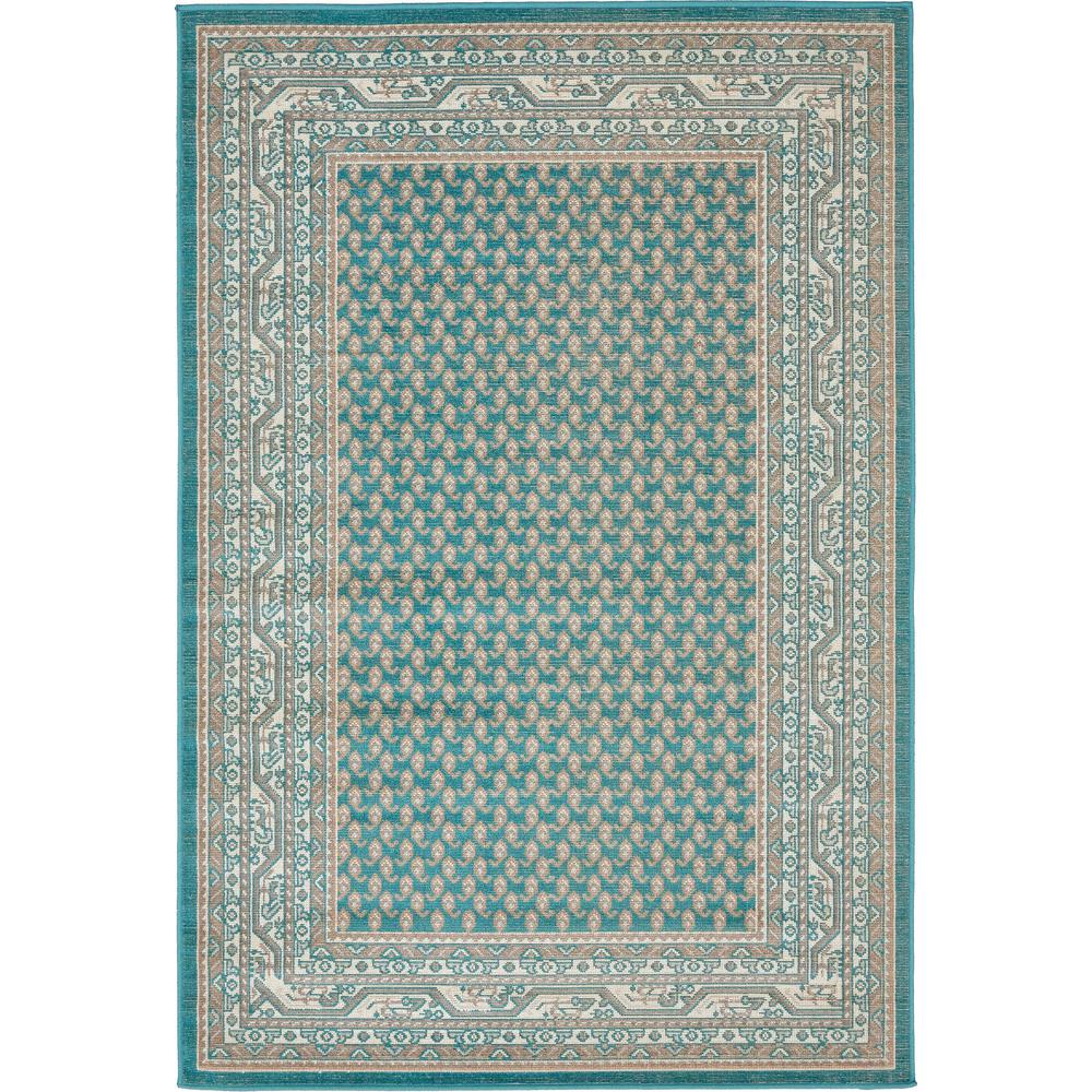 Allover Williamsburg Rug, Teal (4' 0 x 6' 0). Picture 1