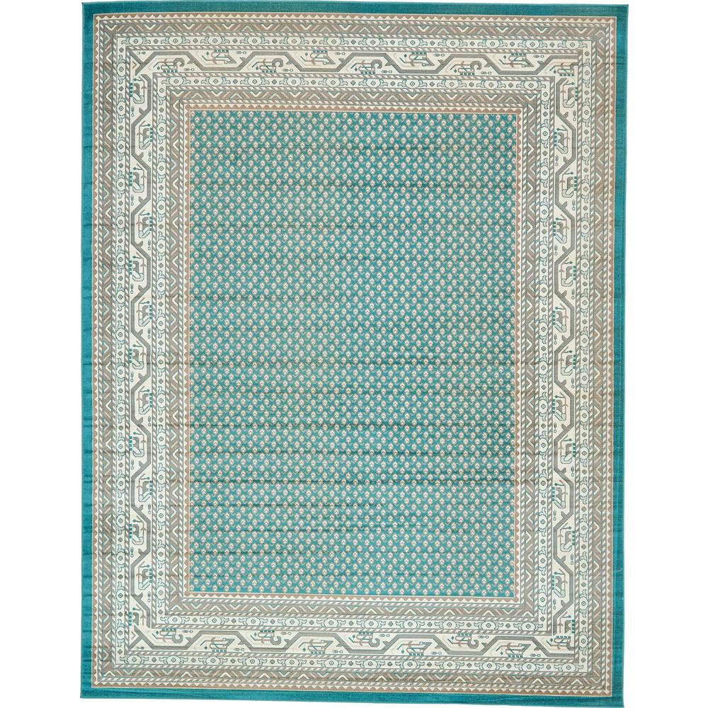 Allover Williamsburg Rug, Teal (10' 0 x 13' 0). Picture 1