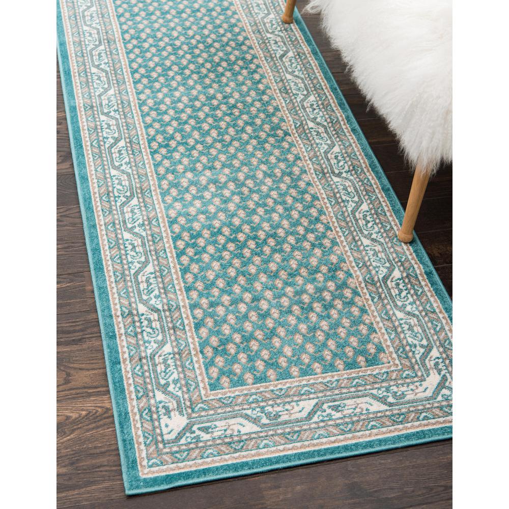 Allover Williamsburg Rug, Teal (2' 9 x 9' 10). Picture 2