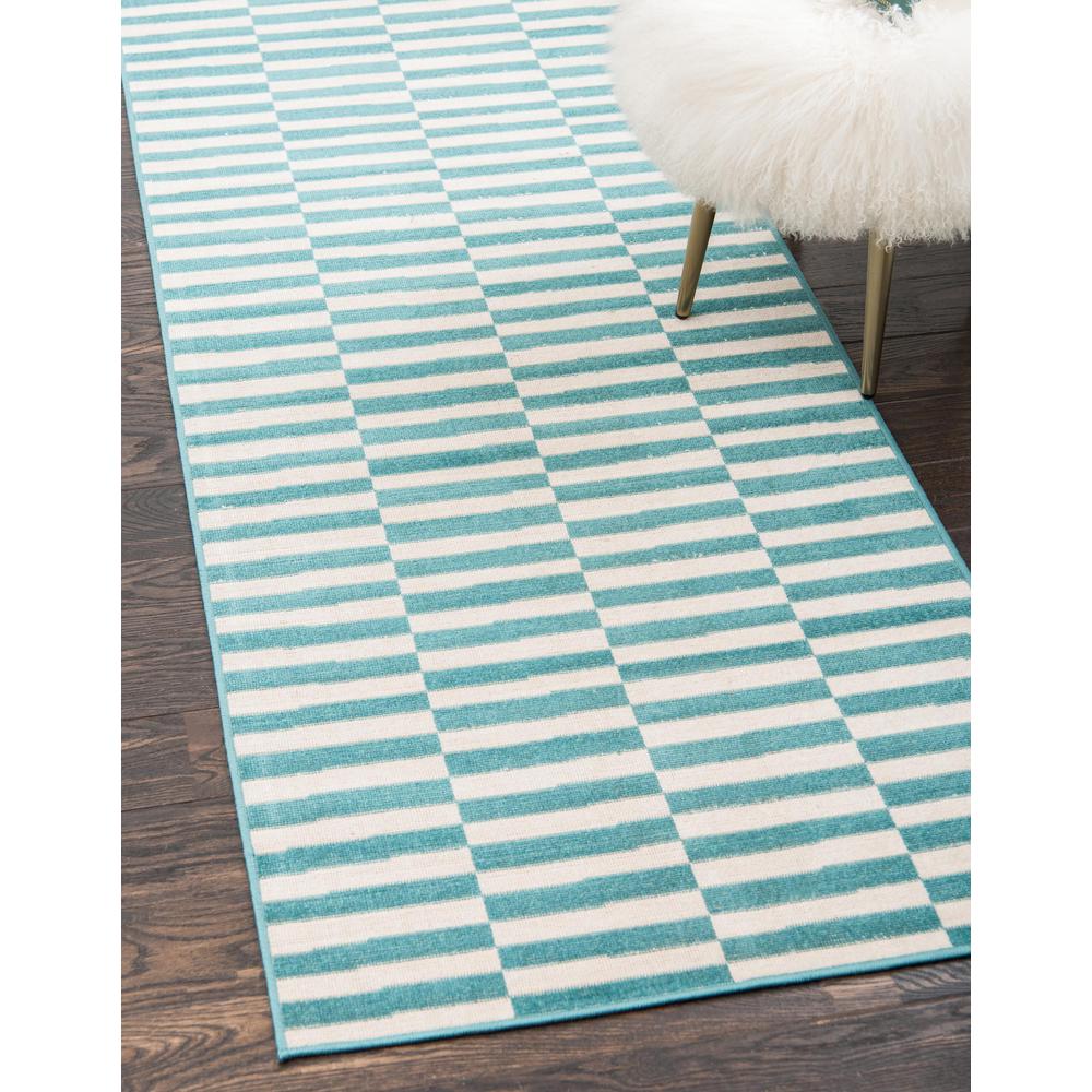 Striped Williamsburg Rug, Teal (2' 9 x 9' 10). Picture 2