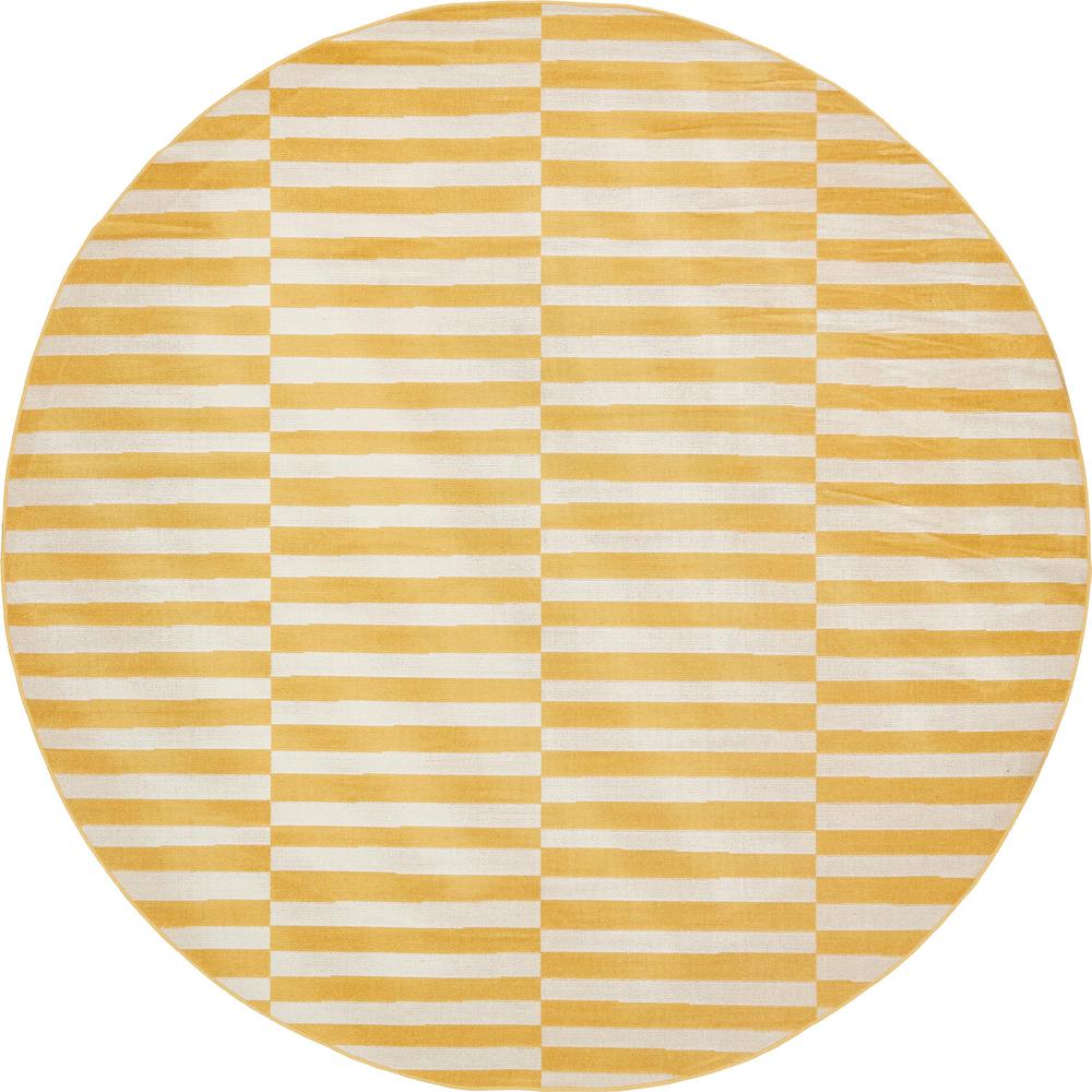 Striped Williamsburg Rug, Yellow (8' 0 x 8' 0). Picture 1