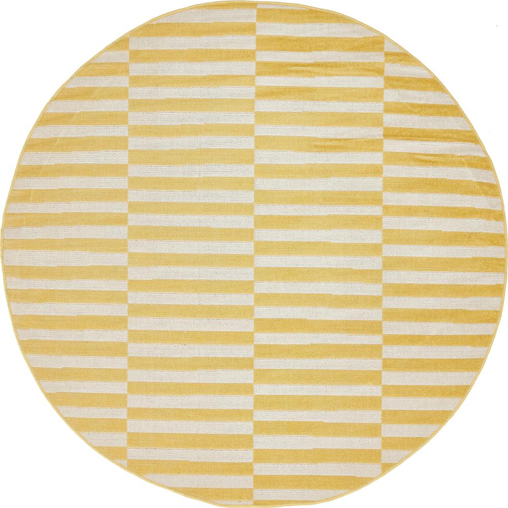 Striped Williamsburg Rug, Yellow (5' 0 x 5' 0). Picture 1