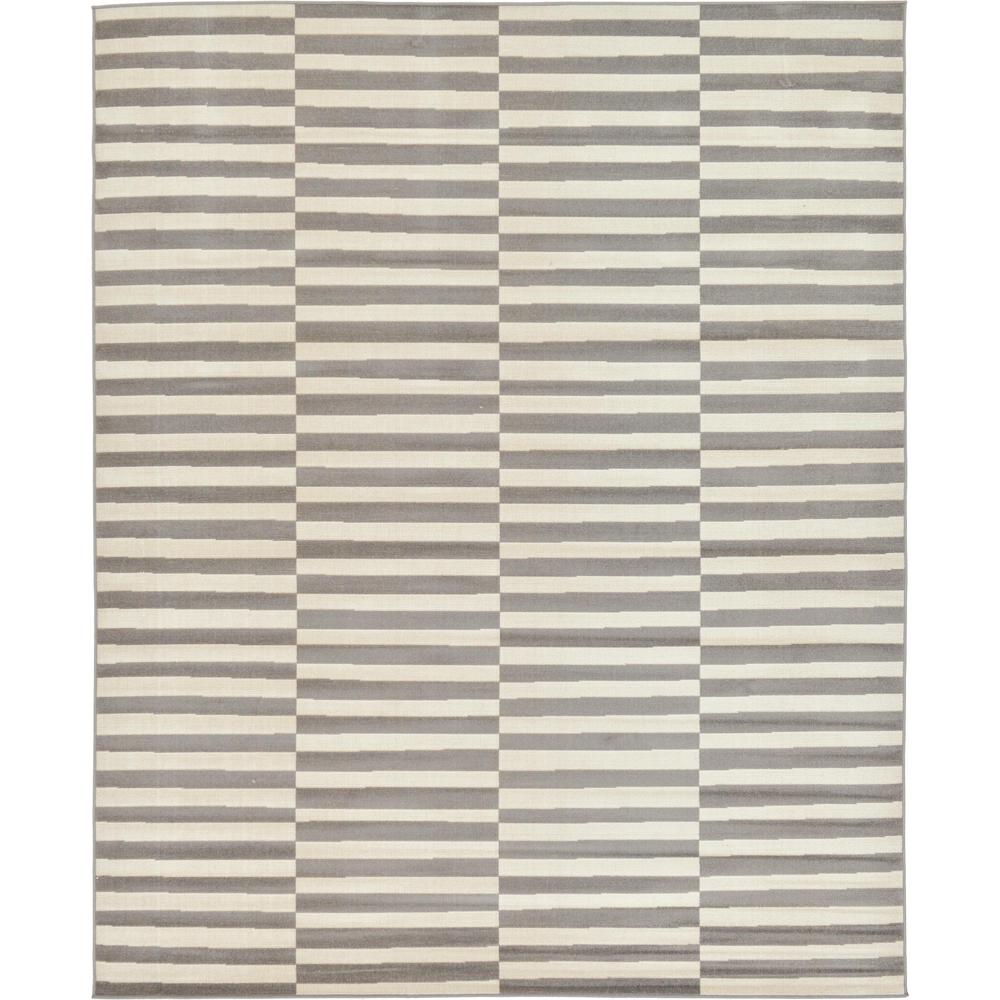 Striped Williamsburg Rug, Gray (8' 0 x 10' 0). Picture 1