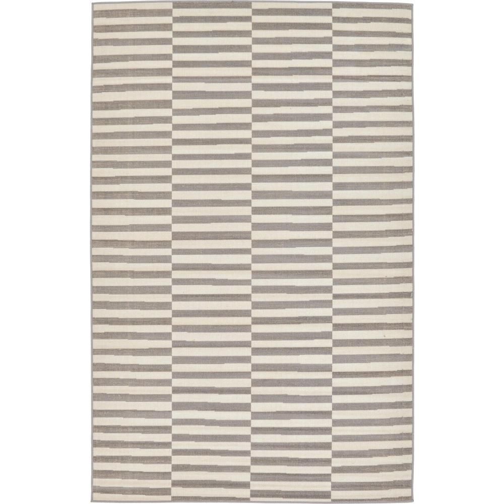 Striped Williamsburg Rug, Gray (5' 0 x 8' 0). Picture 1