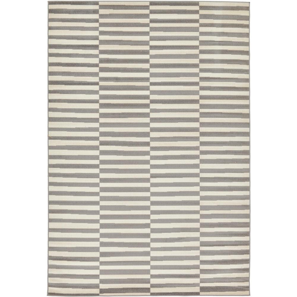 Striped Williamsburg Rug, Gray (6' 0 x 9' 0). Picture 1
