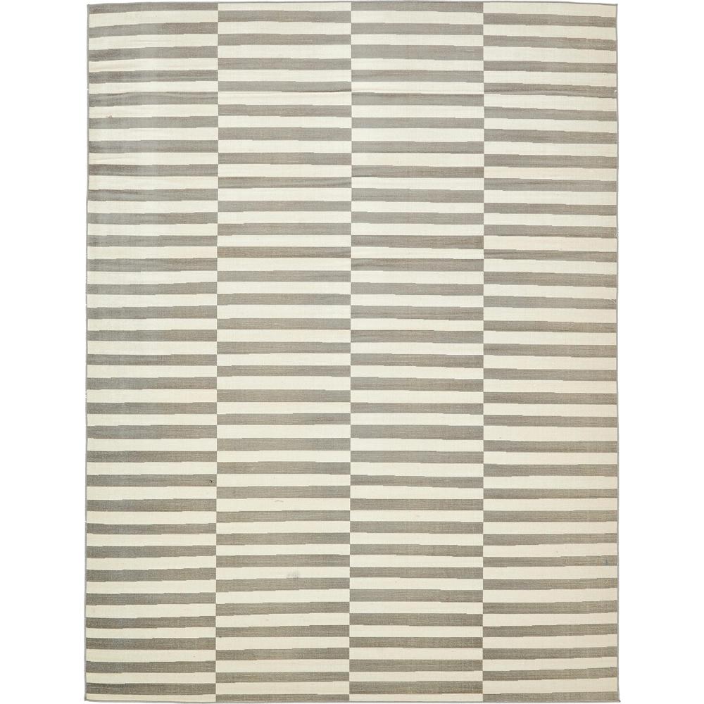 Striped Williamsburg Rug, Gray (9' 0 x 12' 0). Picture 1