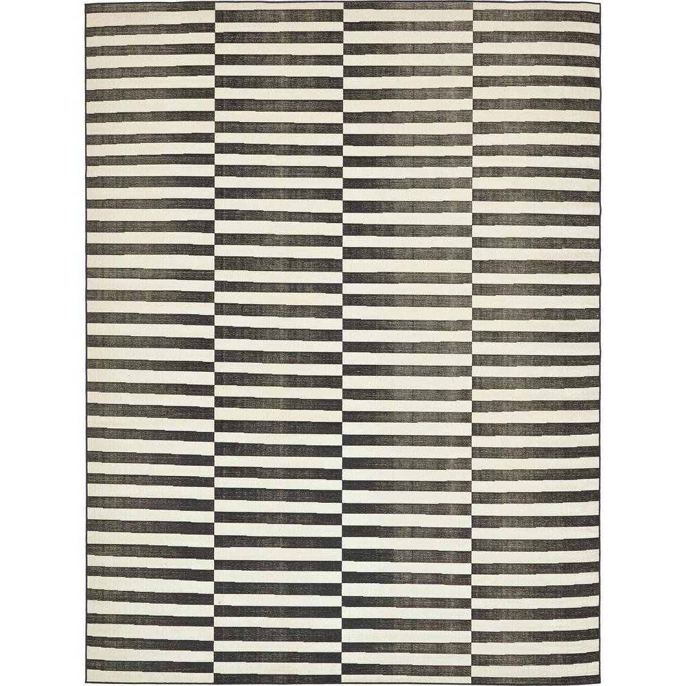 Striped Williamsburg Rug, Black (9' 0 x 12' 0). The main picture.