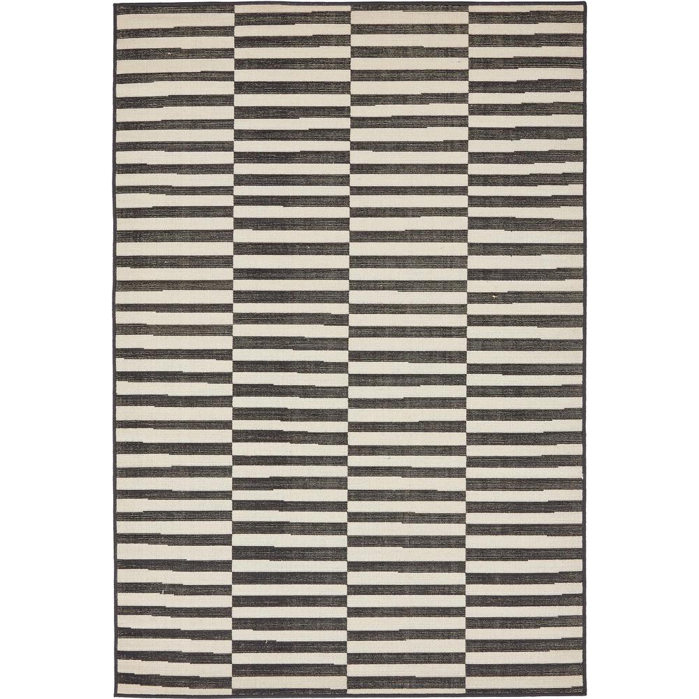 Striped Williamsburg Rug, Black (4' 0 x 6' 0). Picture 1