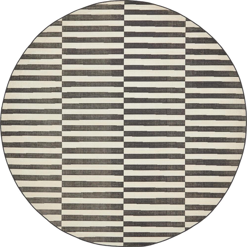 Striped Williamsburg Rug, Black (8' 0 x 8' 0). Picture 1