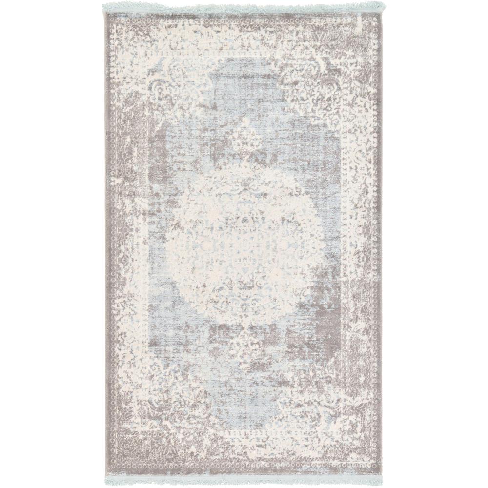 Olwen New Classical Rug, Light Blue (3' 3 x 5' 3). Picture 1