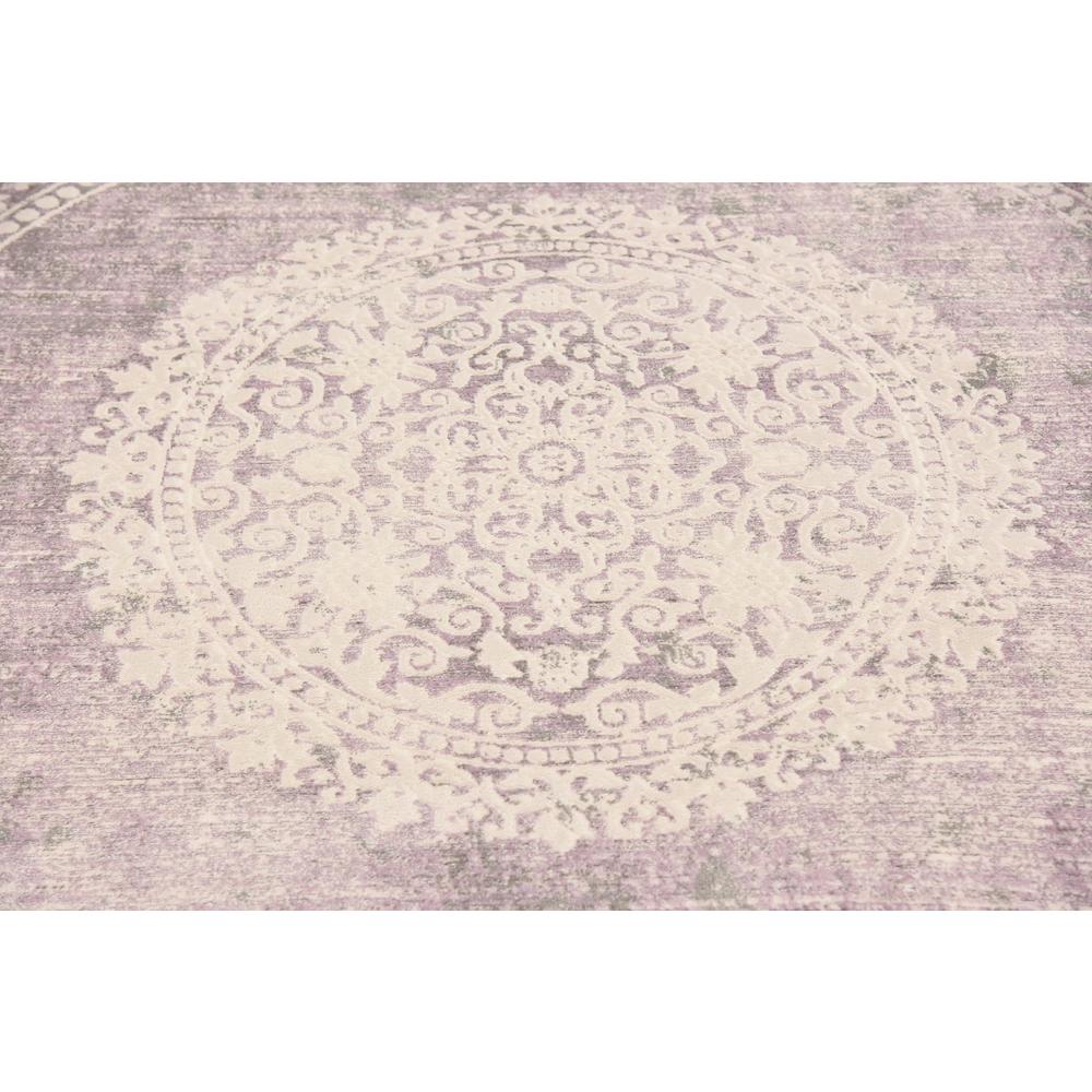Olwen New Classical Rug, Purple (6' 0 x 6' 0). Picture 5