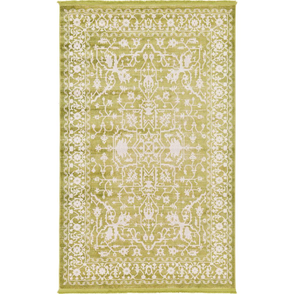 Olympia New Classical Rug, Light Green (5' 0 x 8' 0). Picture 1