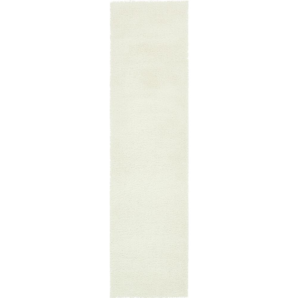 Studio Solid Shag Rug, White (2' 7 x 10' 0). Picture 1