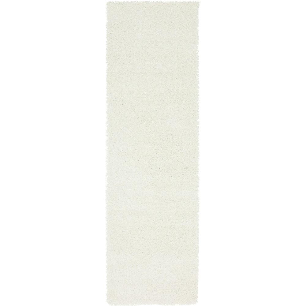 Studio Solid Shag Rug, White (2' 0 x 6' 7). Picture 1