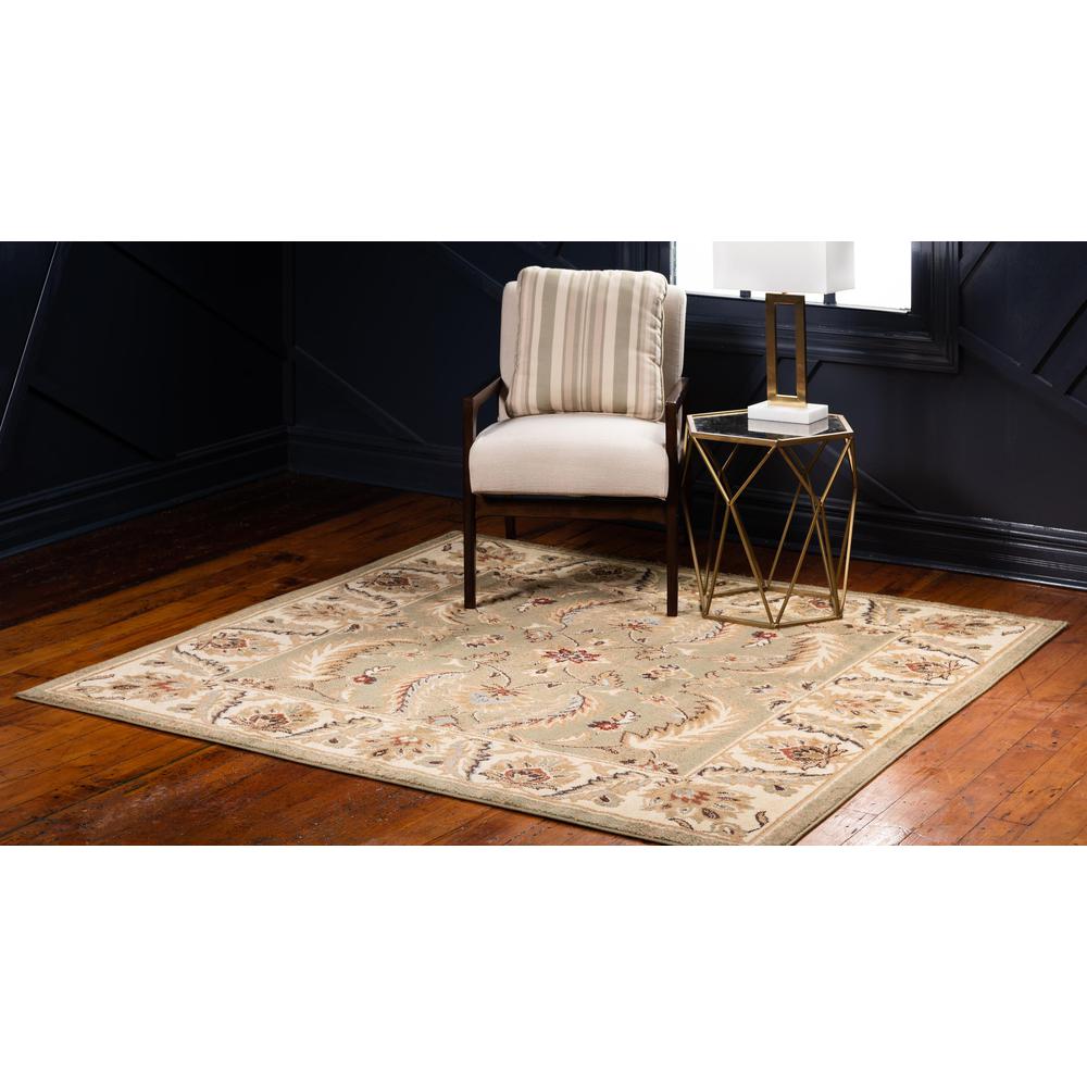 Hickory Voyage Rug, Light Green (4' 0 x 4' 0). Picture 3