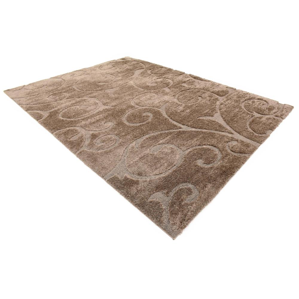 Carved Floral Shag Rug, Brown (9' 0 x 12' 0). Picture 4