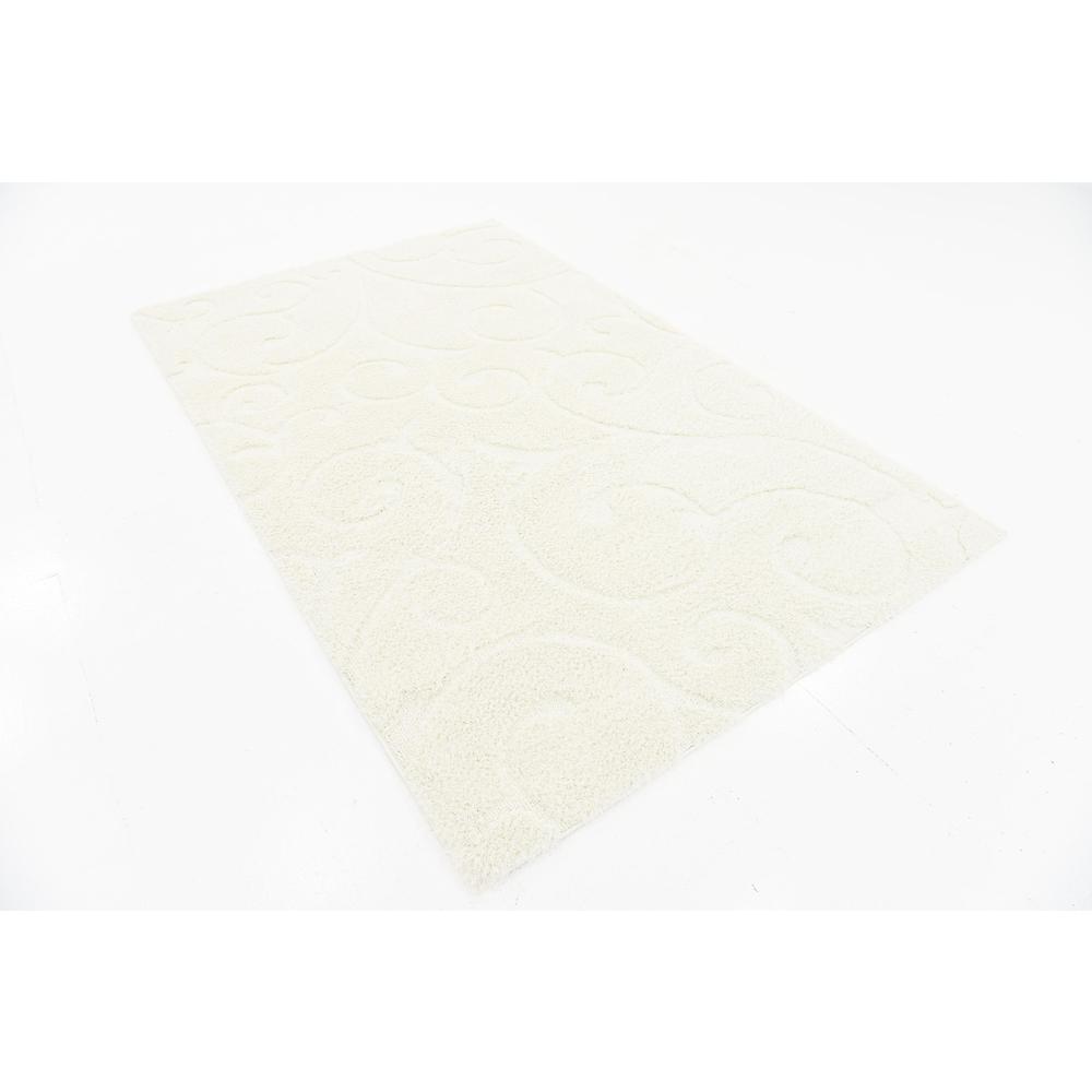 Carved Floral Shag Rug, Ivory (5' 0 x 8' 0). Picture 3