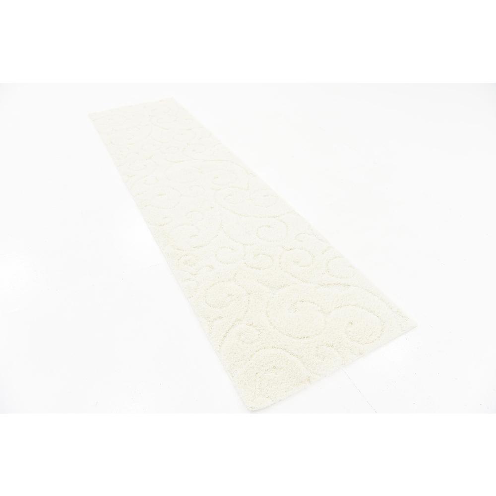 Carved Floral Shag Rug, Ivory (2' 7 x 10' 0). Picture 3