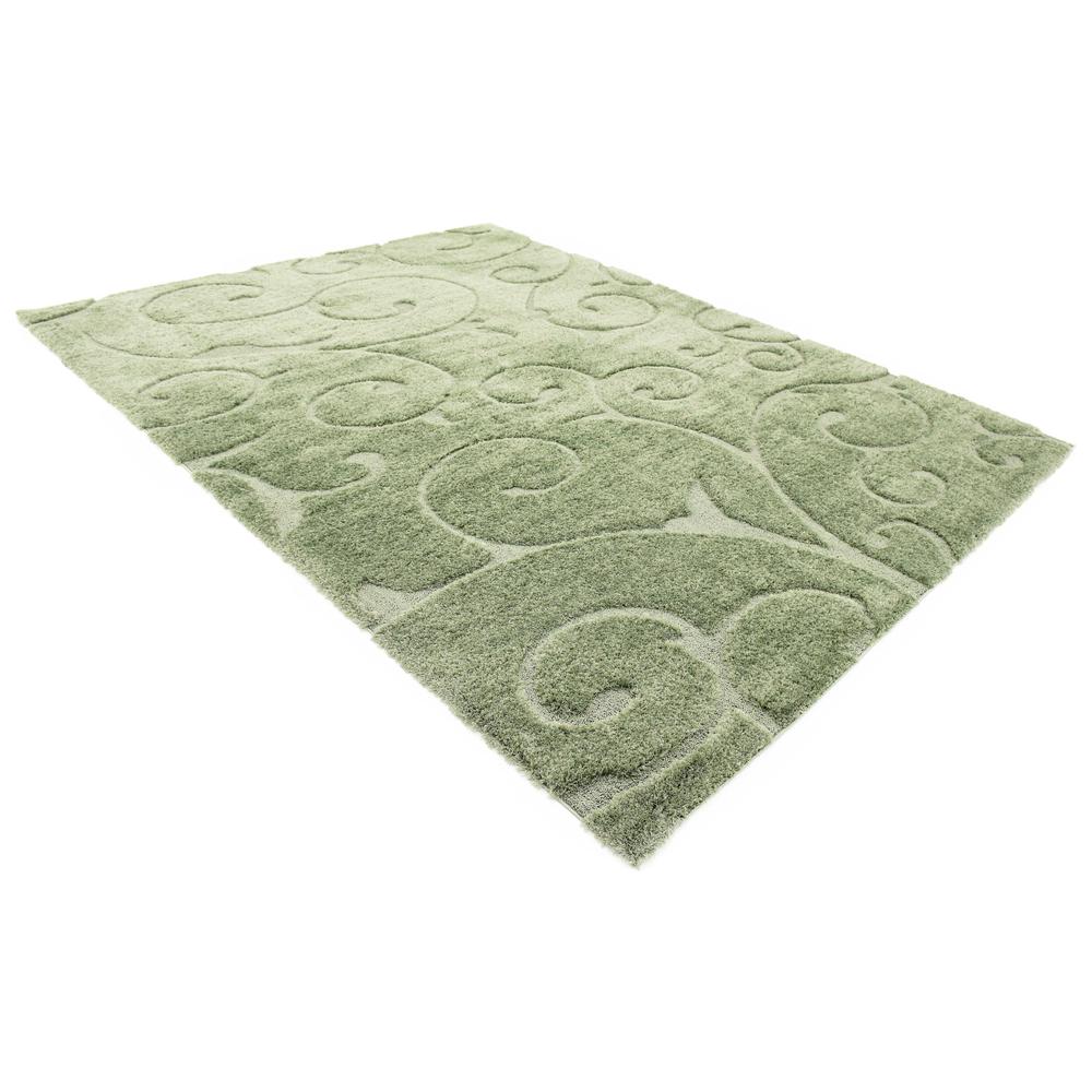 Carved Floral Shag Rug, Green (9' 0 x 12' 0). Picture 3