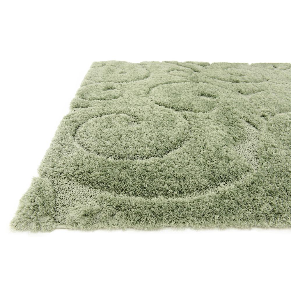 Carved Floral Shag Rug, Green (5' 0 x 8' 0). Picture 4