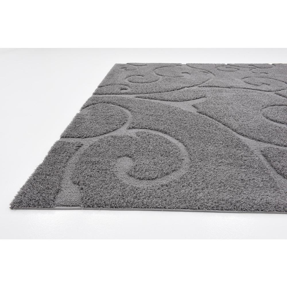 Carved Floral Shag Rug, Dark Gray (9' 0 x 12' 0). Picture 3