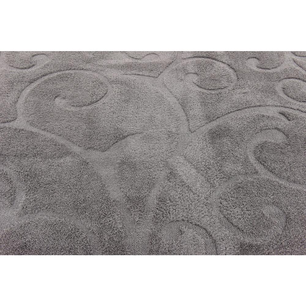 Carved Floral Shag Rug, Dark Gray (8' 0 x 10' 0). Picture 5