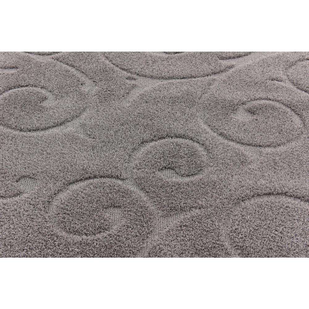Carved Floral Shag Rug, Dark Gray (5' 0 x 8' 0). Picture 5
