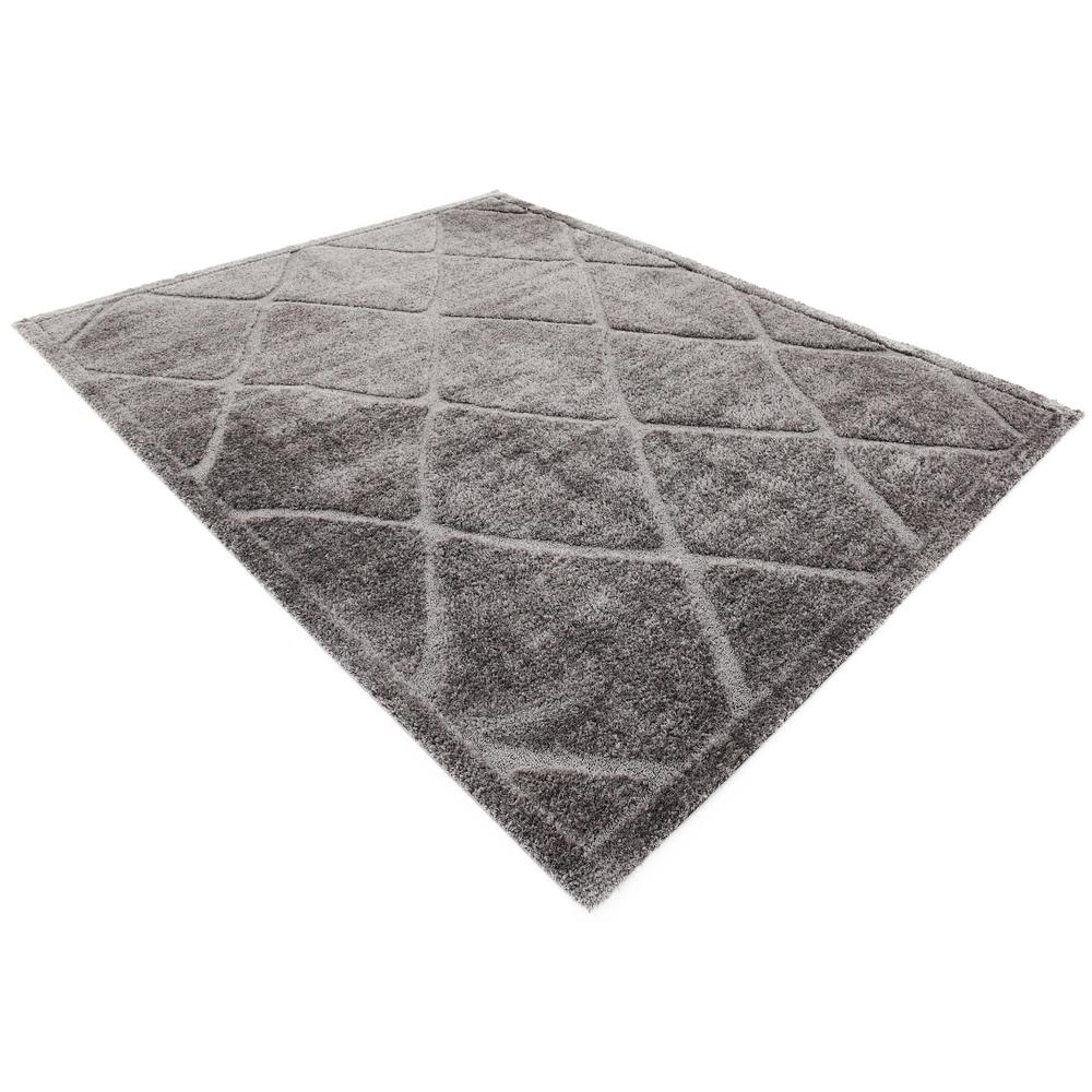 Diamond Trellis Shag Rug, Dark Gray (8' 0 x 10' 0). Picture 3