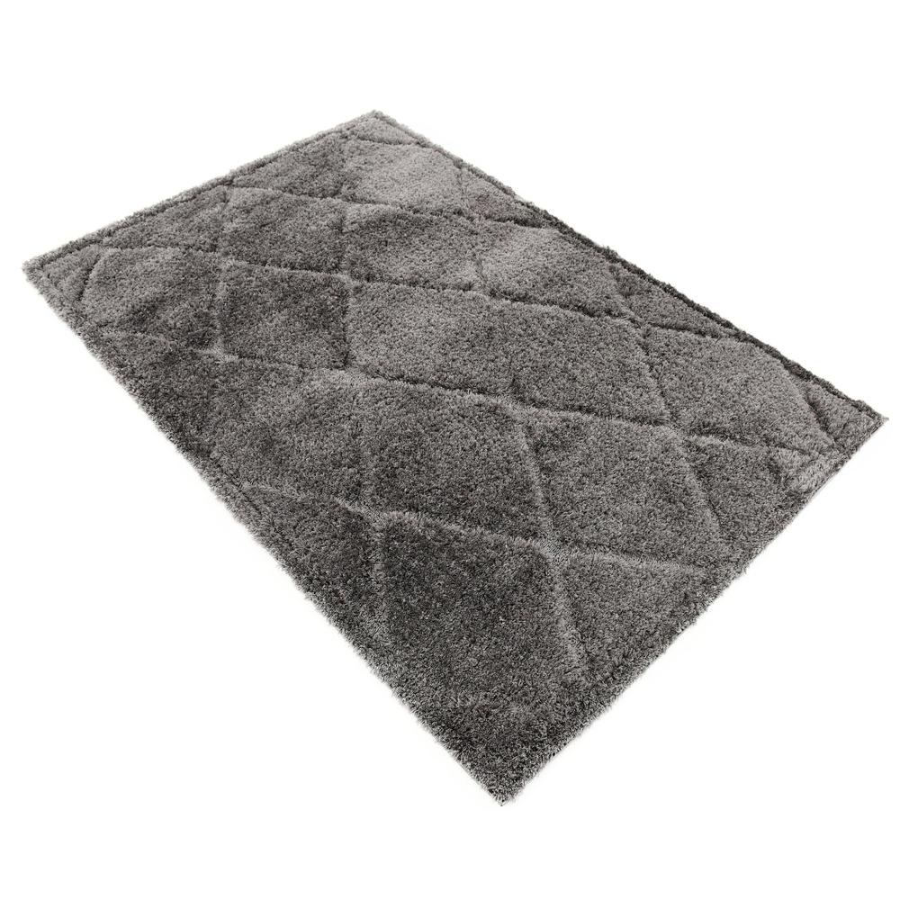 Diamond Trellis Shag Rug, Dark Gray (4' 0 x 6' 0). Picture 3