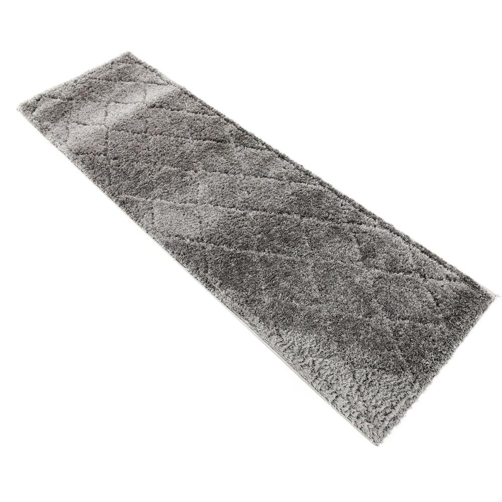 Diamond Trellis Shag Rug, Dark Gray (2' 0 x 6' 7). Picture 6