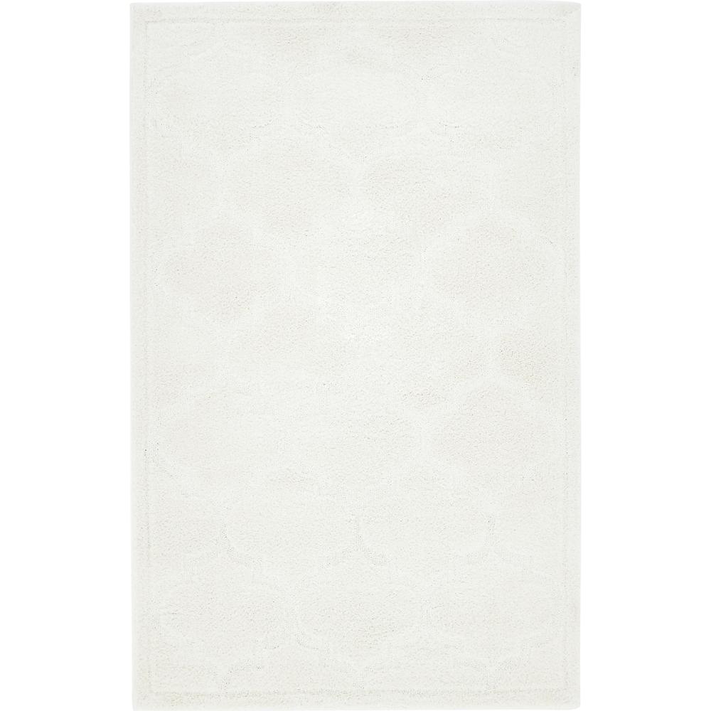 Traditional Trellis Shag Rug, Ivory (5' 0 x 8' 0). Picture 1