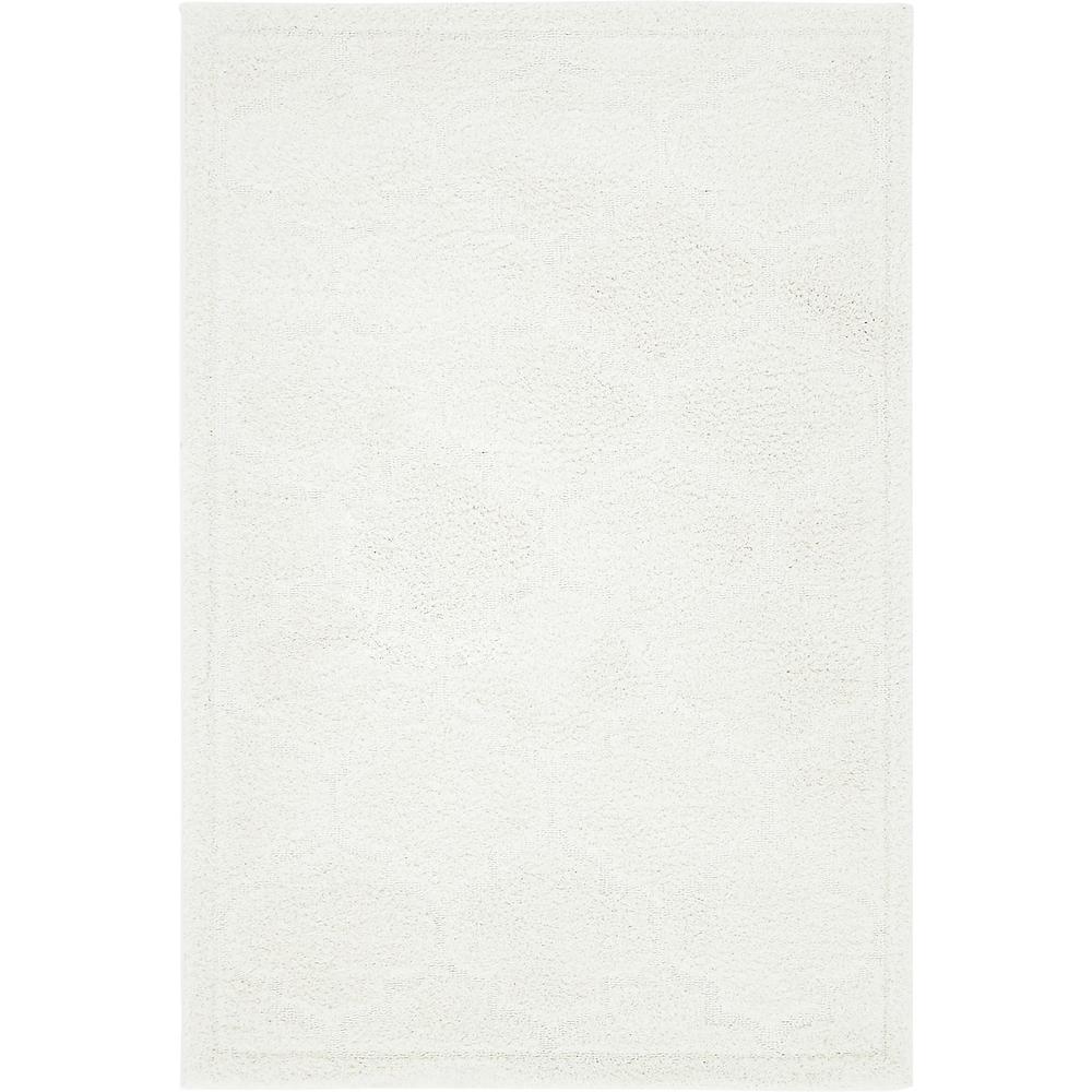 Traditional Trellis Shag Rug, Ivory (4' 0 x 6' 0). Picture 1