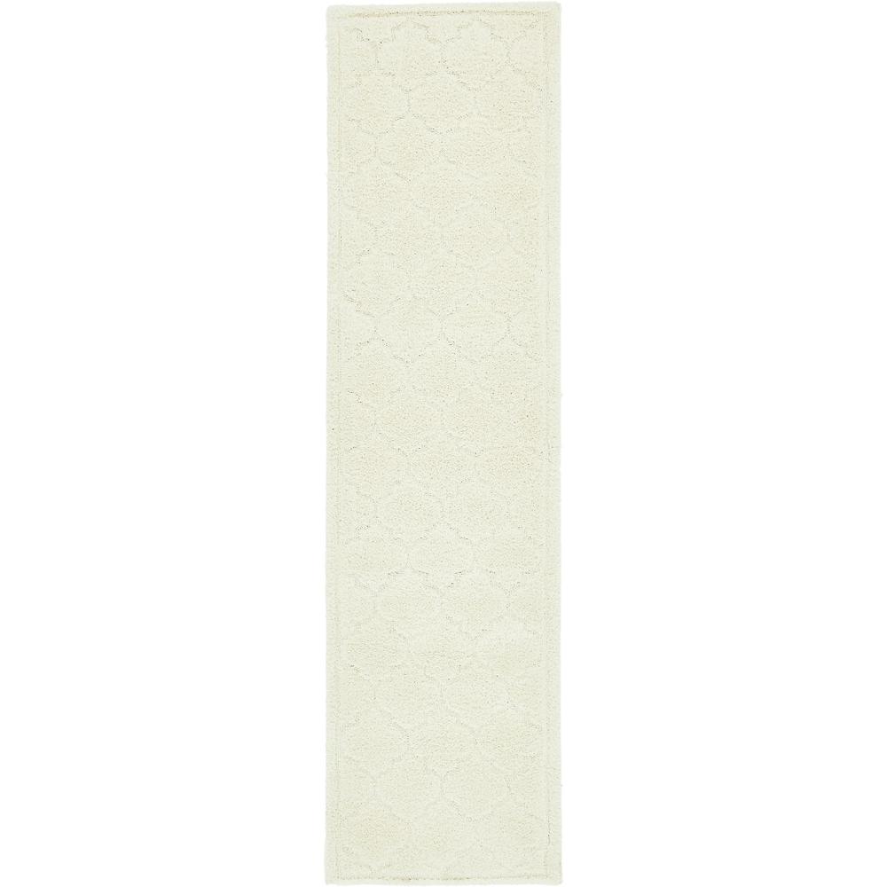 Traditional Trellis Shag Rug, Ivory (2' 7 x 10' 0). Picture 1