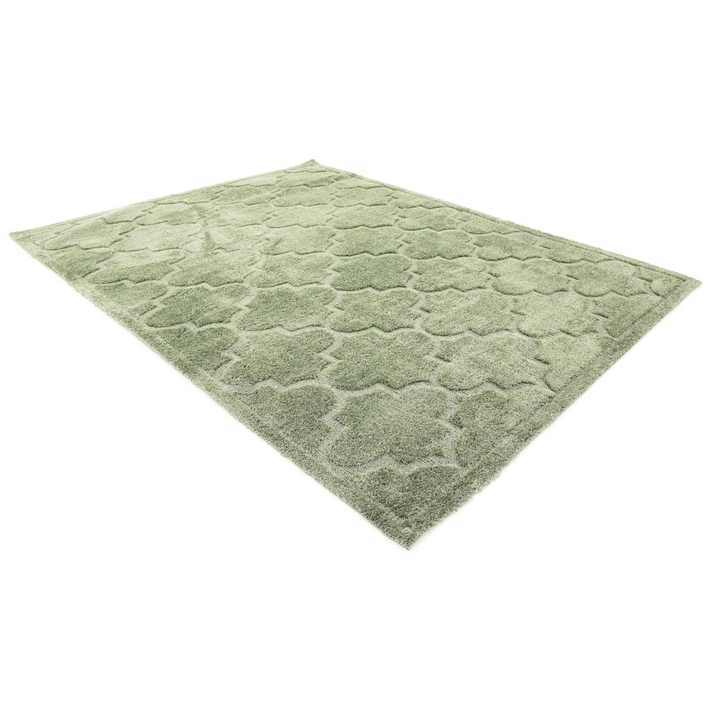 Traditional Trellis Shag Rug, Green (9' 0 x 12' 0). Picture 3