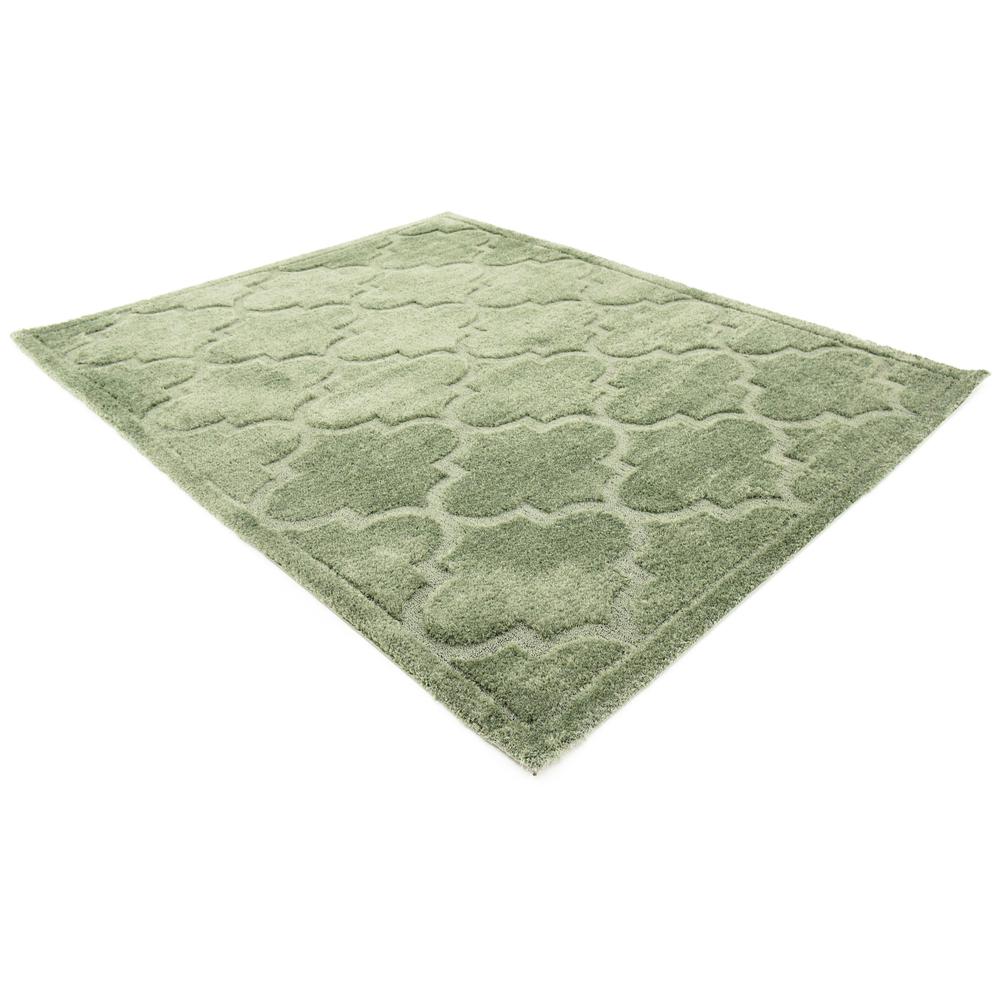 Traditional Trellis Shag Rug, Green (8' 0 x 10' 0). Picture 3