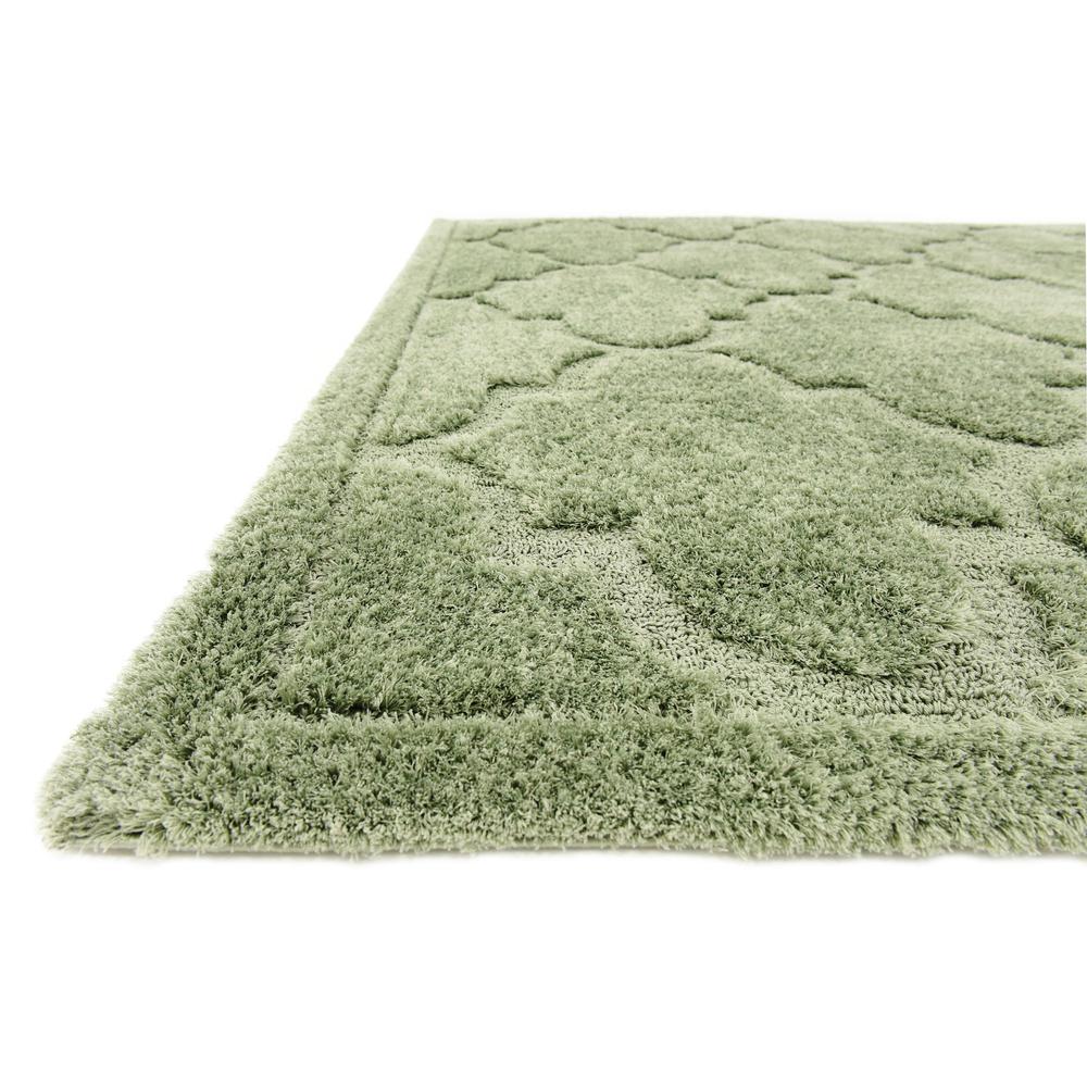 Traditional Trellis Shag Rug, Green (8' 0 x 10' 0). Picture 4